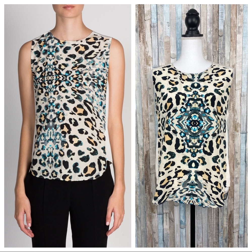 Brochu Walker M Leopard Silk Lexi Tank Top Blouse
